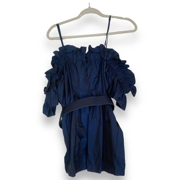 ALICE MCCALL Dream Playsuit Navy Cold Shoulder Romper Blue Size 6 Ruffles - Picture 3 of 8